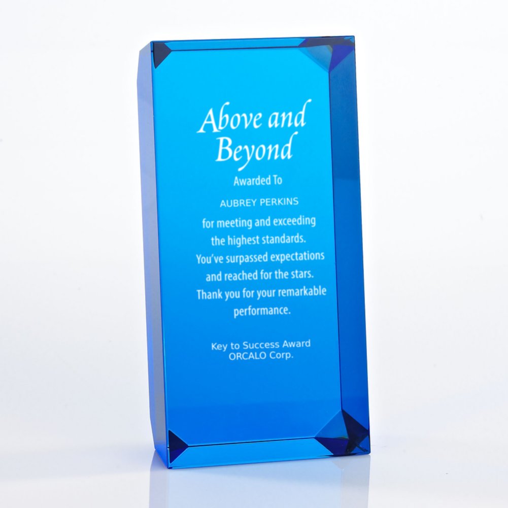 View larger image of Crystal Block Trophy - Blue